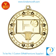 Китай пользовательские дешевые Плакировкой золота 3D Баскетбол медаль сплава цинка Штемпелюя